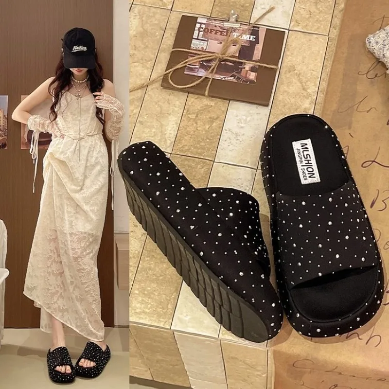 

Flip-Flop 2026 Summer New Bow Outside Wear Comfortable Women Platform Slippers