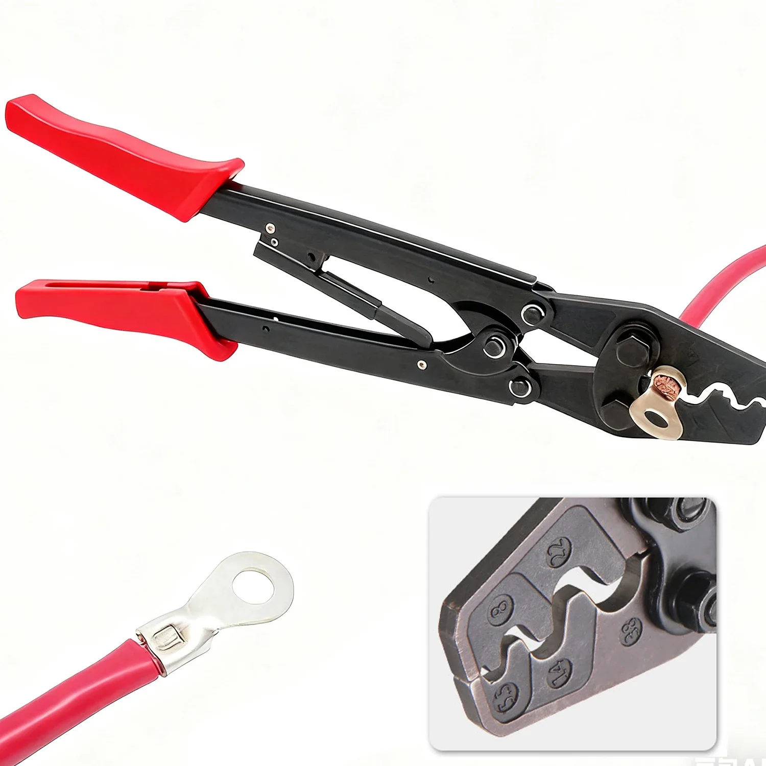 HS-38 Non-Insulated Terminals Crimper 5.5-38mm2 Crimp Pliers Wire Connector Electrician Tool Brass & Copper SNB RNB SC UT OT