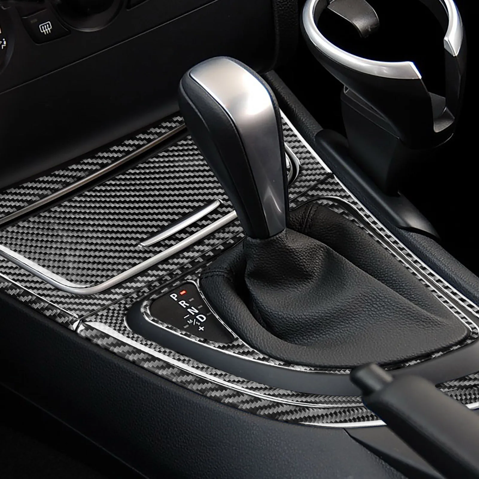 For BMW 1 Series E81 E82 E87 E88 2008-2013 Carbon Fiber Stickers Automatic Gear Shift Central Control Panel Power Window Lift