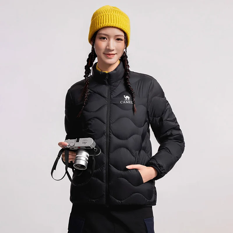 GOLDEN CAMEL Outdoor Down Jackets Men's and Women's Lightweight High-loft Warm Windproof Anti-static Jacket for Men Winter Coats