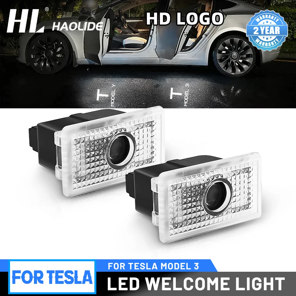 جهاز عرض شعار باب السيارة hd ، مصابيح بركة ، فائق السطوع ، إضاءة ترحيبية ، ضوء ظل ، لا يتلاشى ، فائق السطوع ، مناسب لطراز تسلا Y 3