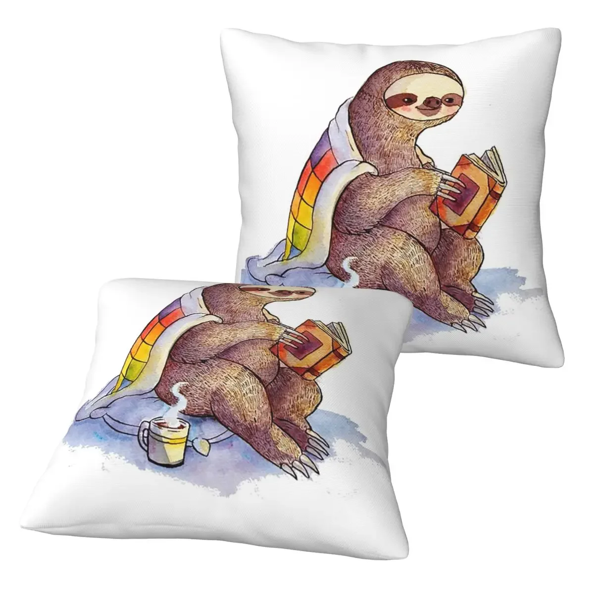 

Декоративные наволочки Cozy Sloth, 2 шт., квадратные, на молнии, для дома и гостиной