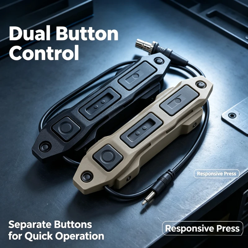 Dual 2.5mm Audio Plug Tactical Wired Remote Pressure Switch Dual Button Controller Outdoor Toy Light Accessory