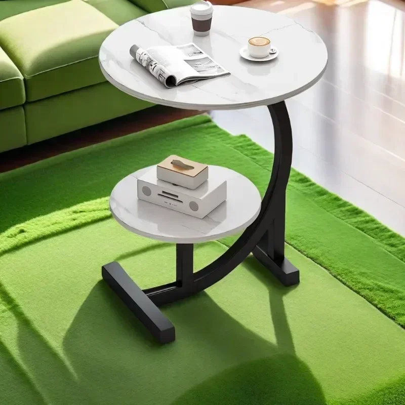 

Designer Luxury Coffee Tables Gold Breakfast Minimalist Round Side Table Lounge Space Saving Mesa Auxiliar Living Room Furniture