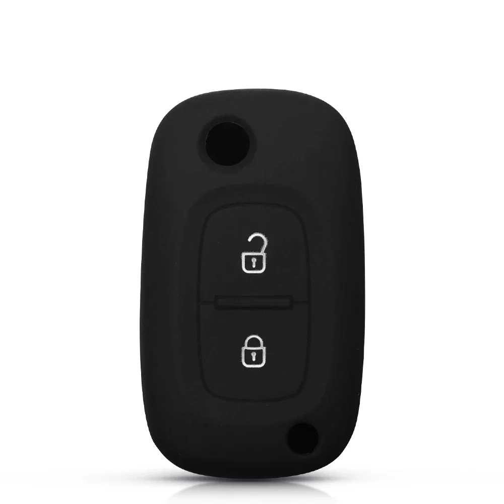 KEYYOU Remote 2 Buttons Silicone Key Case Rubber Flip Car Proctored Cover For Renault Modus Clio Megane Kangoo For Lada 2017
