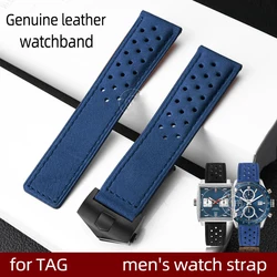 22mm Matte Cow Leather Bracelet for TAG HEUER CARRERA Monaco Series Watchband Watch Strap Wristbelt Vintage Brown Band