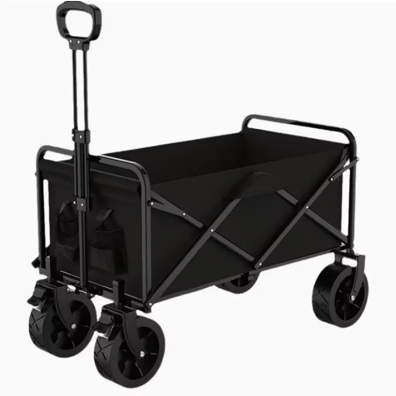 

Wide Wheels Folding Wagon Portable Camping Cart Collapsible Foldable Trolly for Beach Outdoor Garden Picnic Shopping