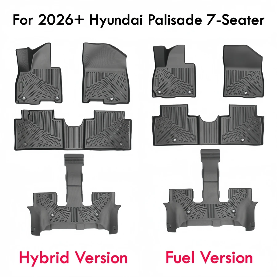 الحصير TPE ل 2026 2025 هيونداي باليسيد 7-مقعد البضائع حصيرة مسند الظهر حصيرة 2nd 3rd صف سيارة الطابق بطانة حماية جميع الأحوال الجوية