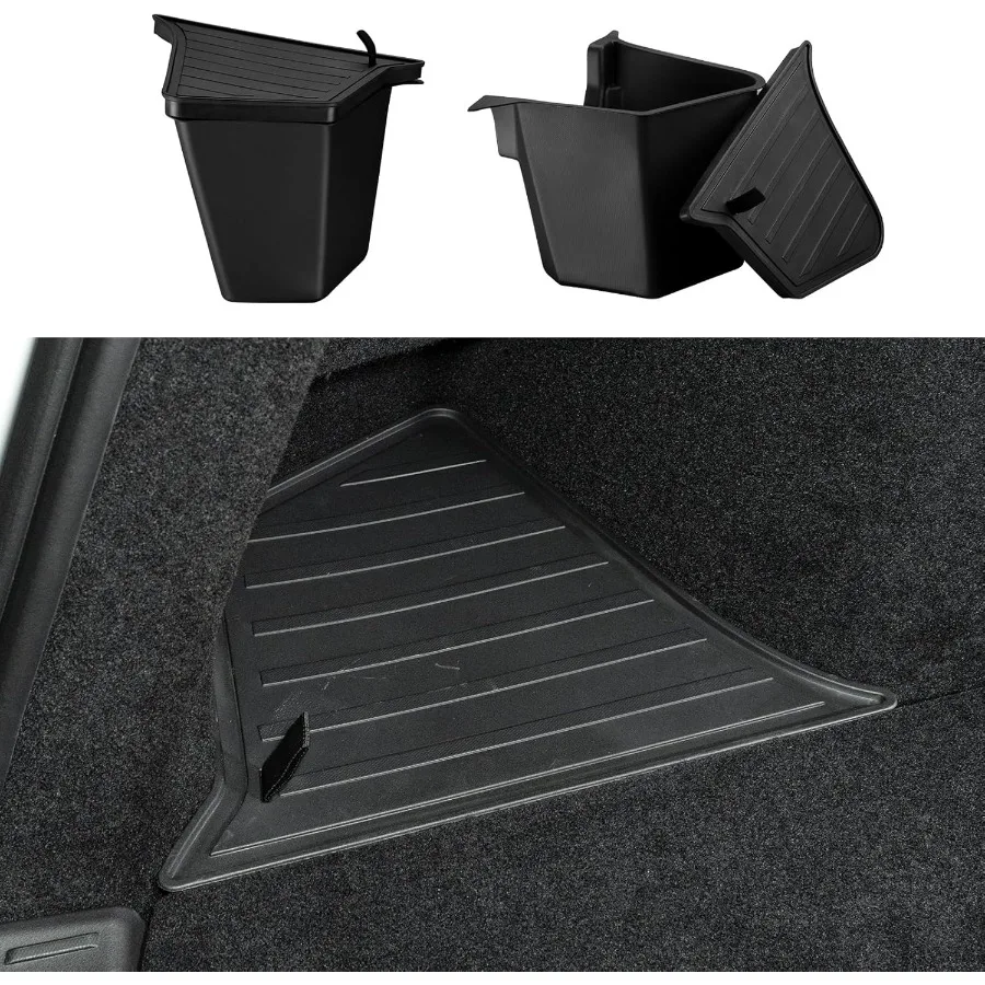 

2025 2026 Tesla Model Y Juniper Органайзер багажника Контейнеры для хранения багажника с крышкой из ТПЭ Водонепроницаемый задний багажник Боковой ящик для хранения Модель Y