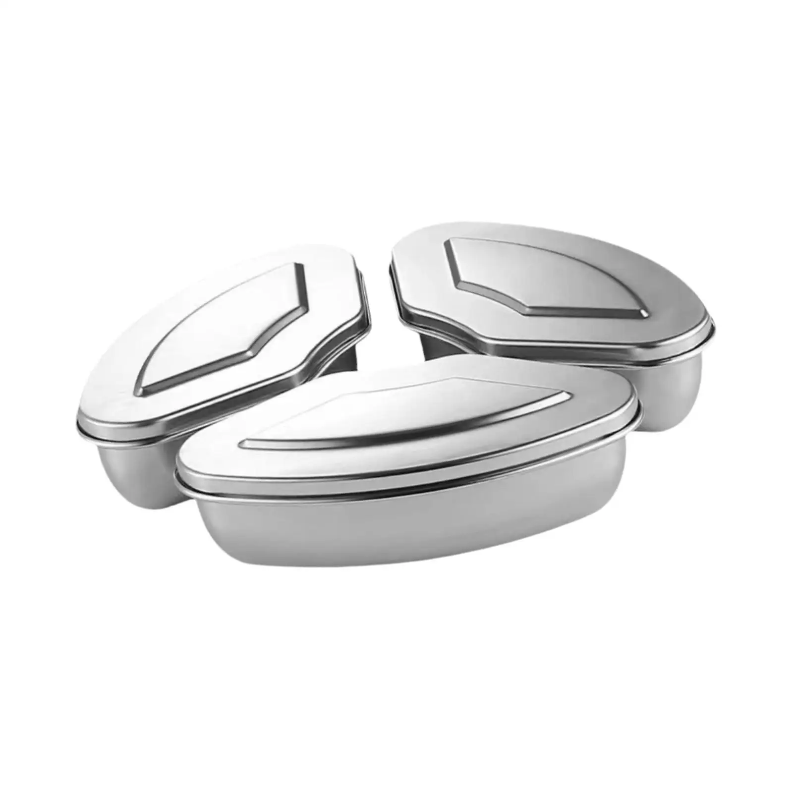 3 قطعة صناديق الطعام البخاري مع الأغطية أواني المطبخ صندوق أطباق متعدد الأغراض لوعاء مقلاة الهواء لإعداد سريع على شكل مروحة الوجبات #1