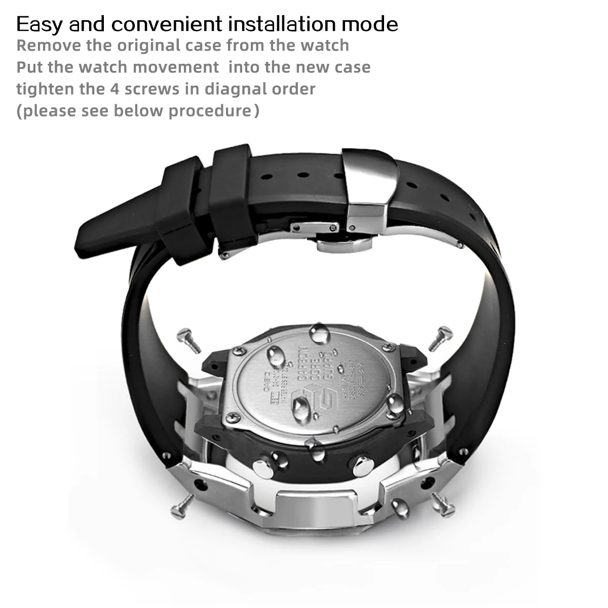 مناسبة ل GA-2100 2110 B2100 GM-2100 GBM-2100 GMA-S2100 معدن حاوية من الفولاذ المقاوم للصدأ حزام مطاطي ساعة تعديل الملحقات