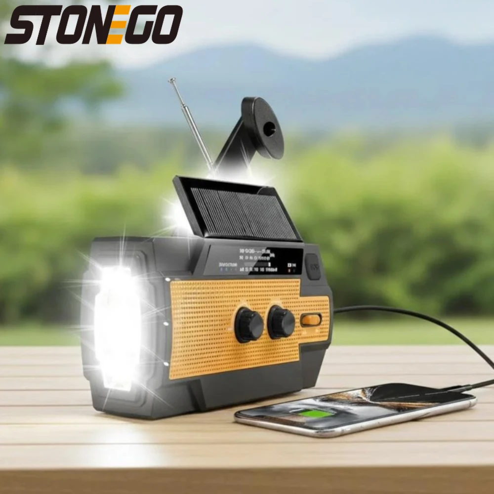 radio-d'urgence-portable-a-manivelle-4000mah-radio-meteo-solaire-am-fm-noaa-lampe-torche-1w-chargeur-de-telephone-alarme-sos