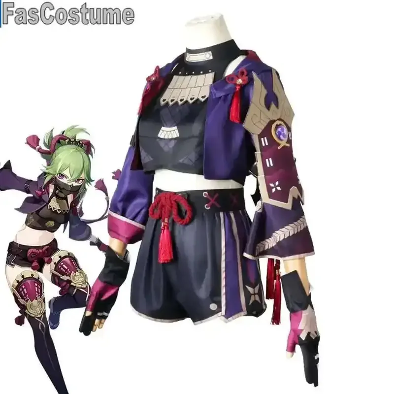 FasCostumeAnime Genshin Impact Kuki Shinobu костюмы для косплея женская одежда на Хэллоуин mb.3