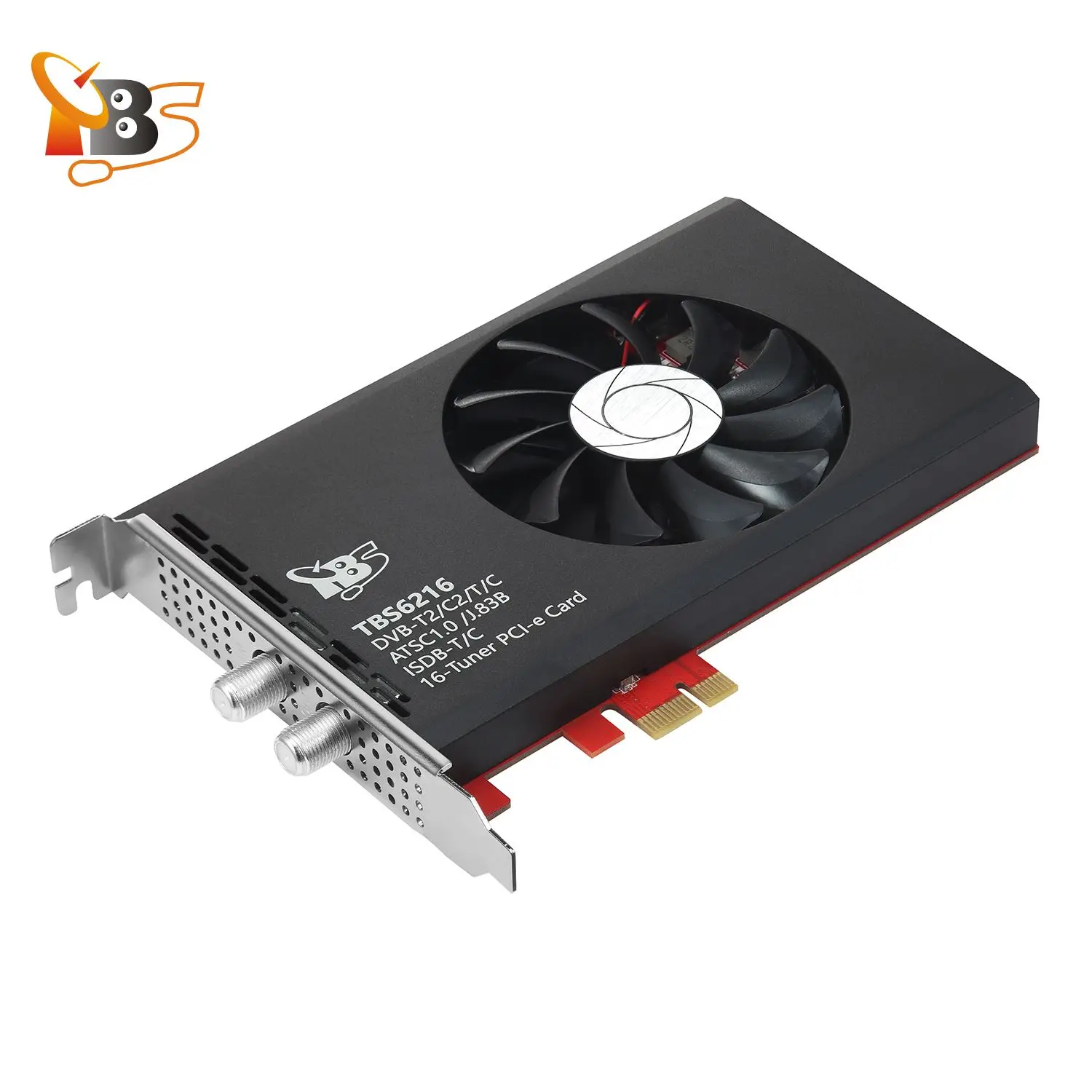 TBS6216 16-Tuner PCIe بطاقة دعم DVB-T2/C2/T/C(J.83A/B/C)/ISDB-T/C/ATSC1.0 كابل أرضي للبث المباشر قنوات تلفزيون FTA