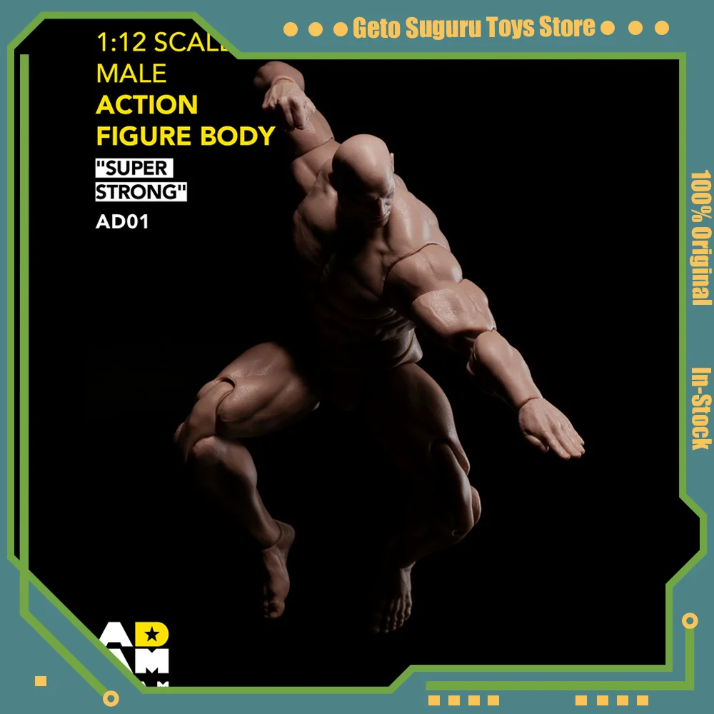 MUFF ADAM 1/12 AD01 Body Male Super Strong Muscular Body Model with Square Head 6Inch Male Soldier Flexible Body Model Toy