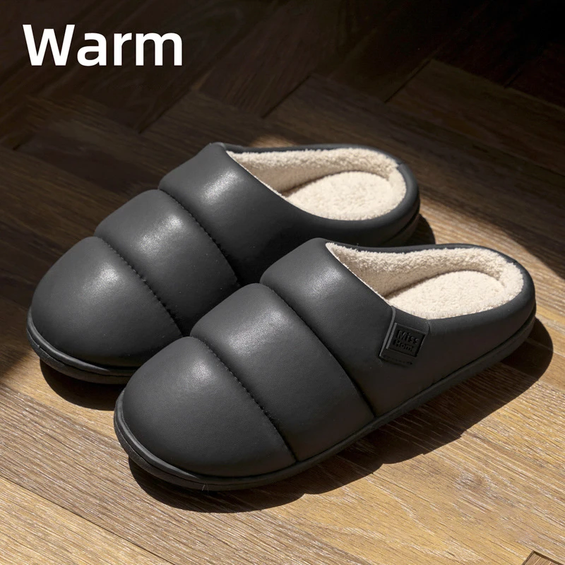 

Повседневные женские тапочки из искусственной кожи, домашние зимние плюшевые роскошные дизайнерские женские туфли на плоской подошве, модные домашние повседневные шлепанцы из нечеткого меха, элегантные