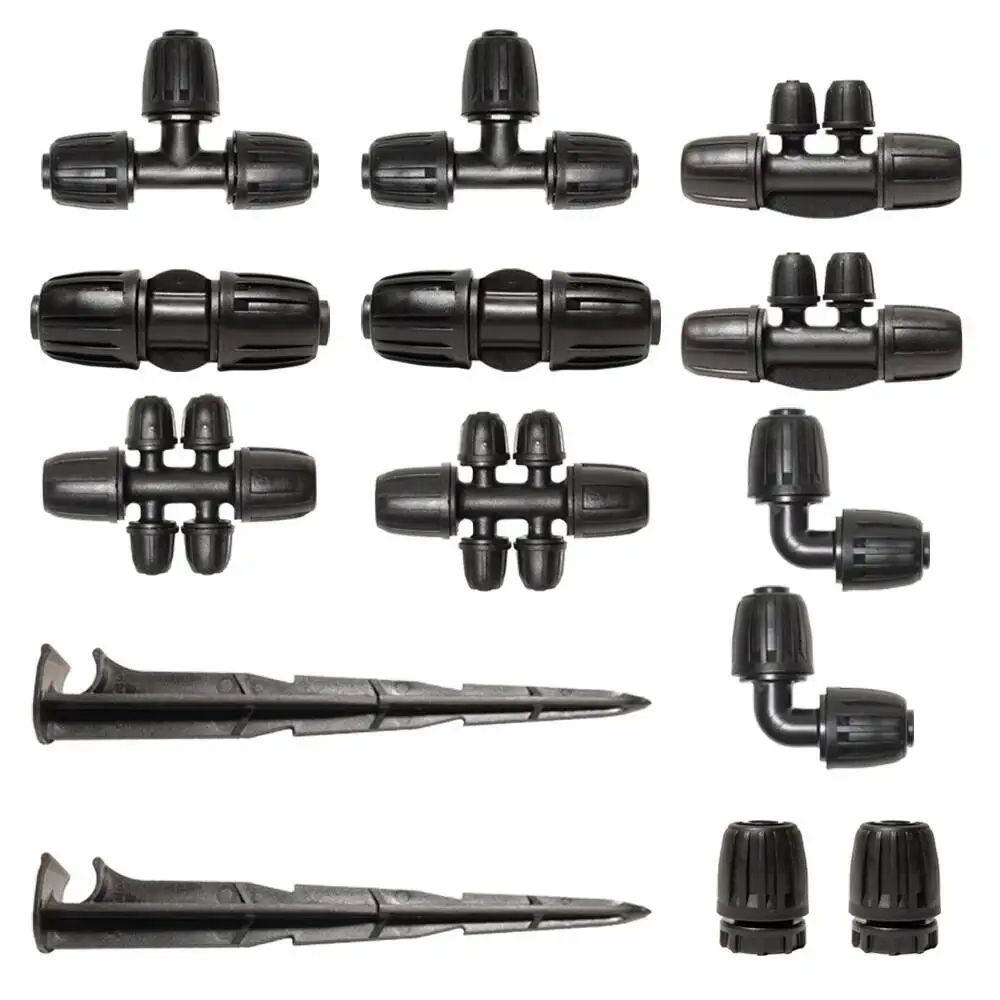 

1/2 Inch Irrigation Parts System Lock 4 Ways Coupling Drip Line Fittings For Garden Soaker Hose Tubing Tape Connector