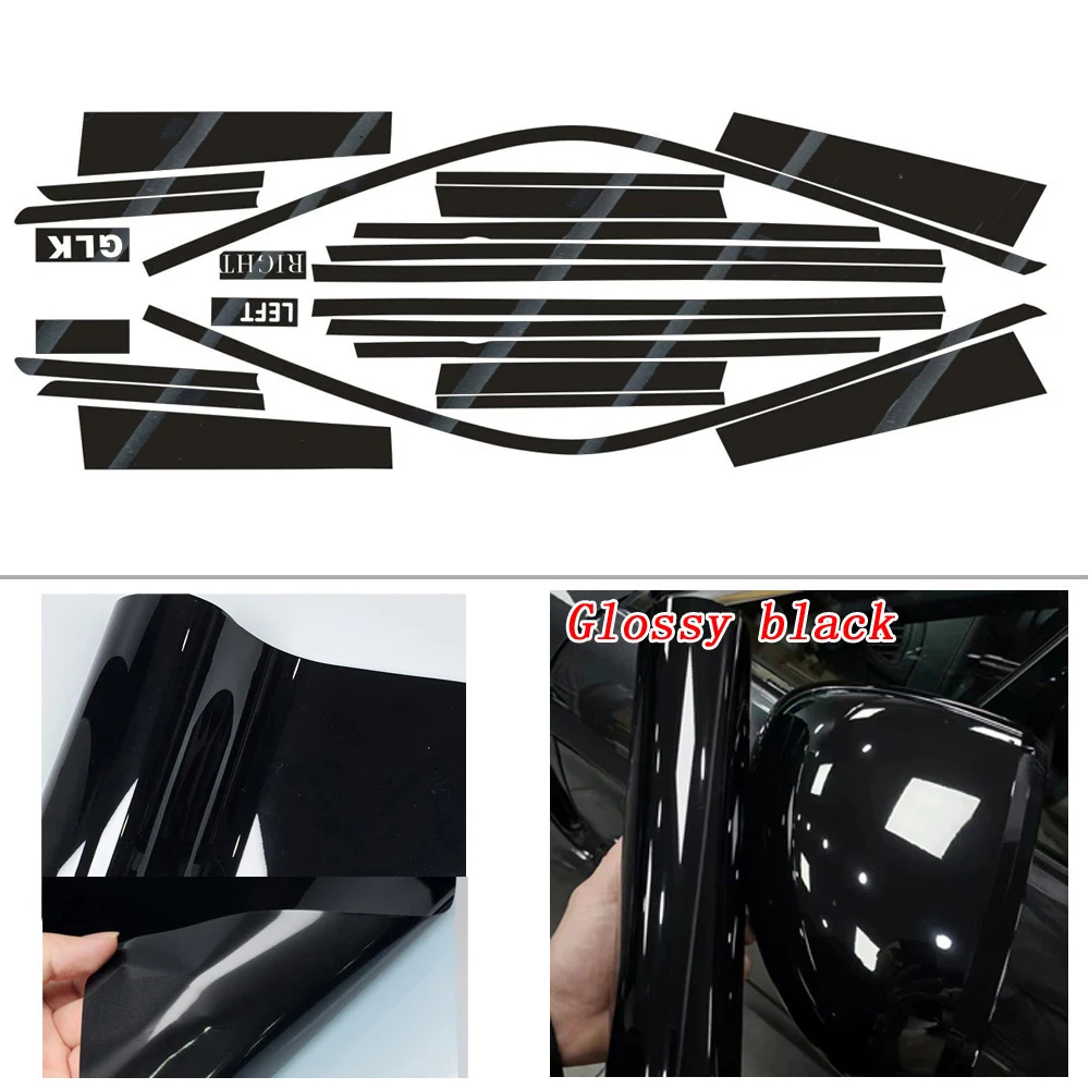 For Mercedes Benz GLK GX204 2008-2016 Sedan Window Chrome Delete Blackout ABC Pillars Glossy Black Stickers