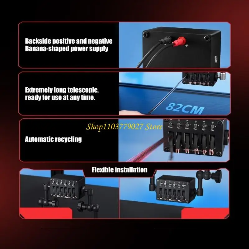 C4DF Cable Controller Box with 6 Channel Independent On Off Control, ABS Housing for Desktop Wiring Arrangement and Centralized
