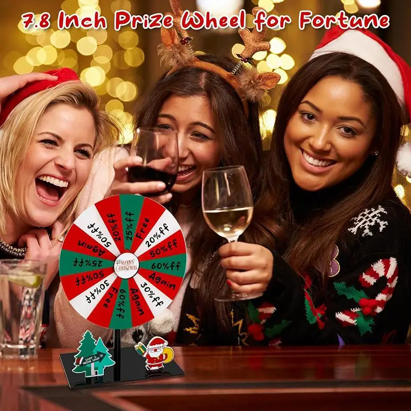 Prize Spinner Wheel For Christmas Festival Tabletop Game Roulette Christmas Party Game Spinner For Trade Shows Carnivals Party