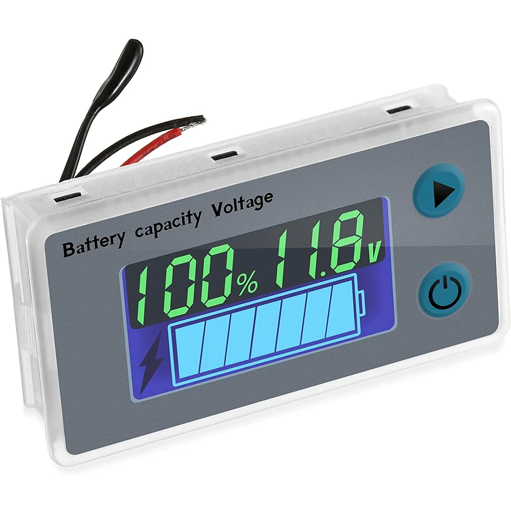 

Battery Meter Monitor with Low Voltage Buzzer Alarm 10-100V Digital Battery Capacity Tester Battery Meter 1PCS