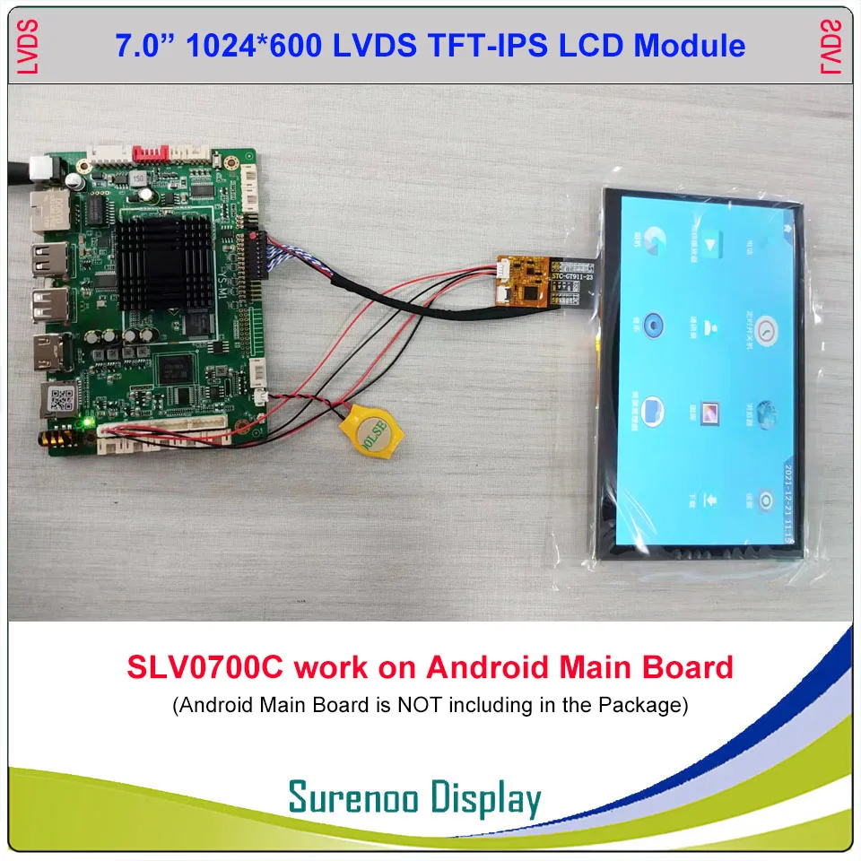 7" 7.0" inch 1024*600 20P_LVDS TFT IPS LCD Module Display Screen & USB Capacitive Touch Panel suitable for Android/Lunix