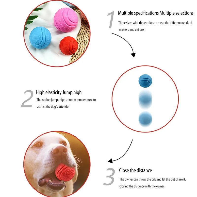 Solid Elastic Ball Toy Training Teddy Golden Retriever Chewing Ball Medium and Large Dog Chewing Resistant Molar Pet Toy Ball