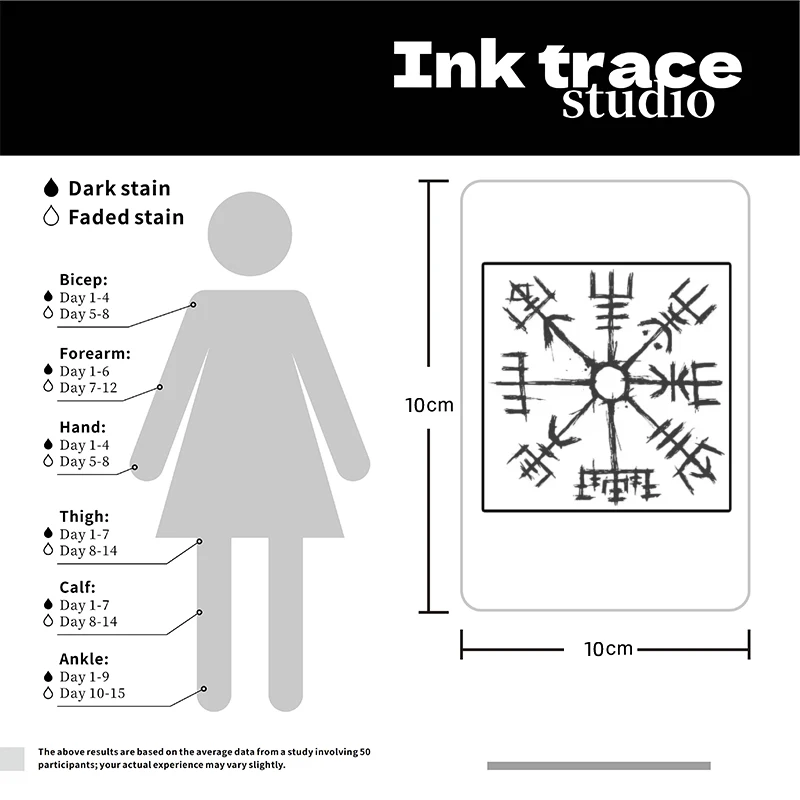 Rune Temporary Tattoo Magic Waterproof Semi-Permanent Sticker Lasts up to 15 Days New Technology