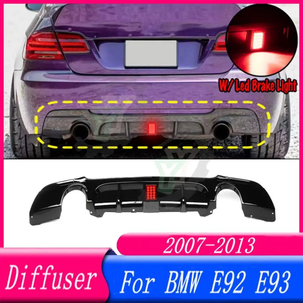 Car Rear Bumper Diffuser Spoiler Lip Splitter Rear Bumper Lip Protector Guard For BMW E92 E93 325i M Sport 2007 2008 2009 2013