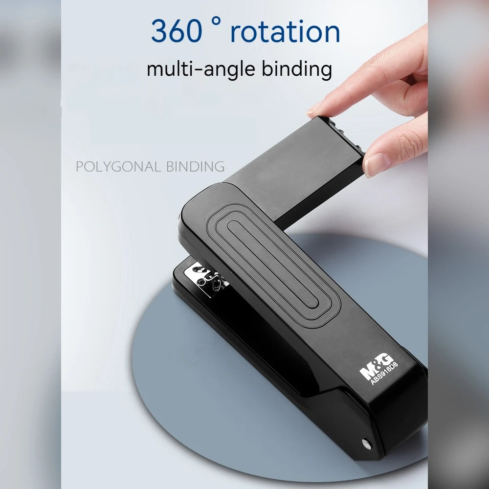 Imagem -03 - Grampeador Rotativo de Mesa com Grampos Cinzel Afiado para Escritório e Escola Acessórios de Papelaria 360 Graus 1pc Cores