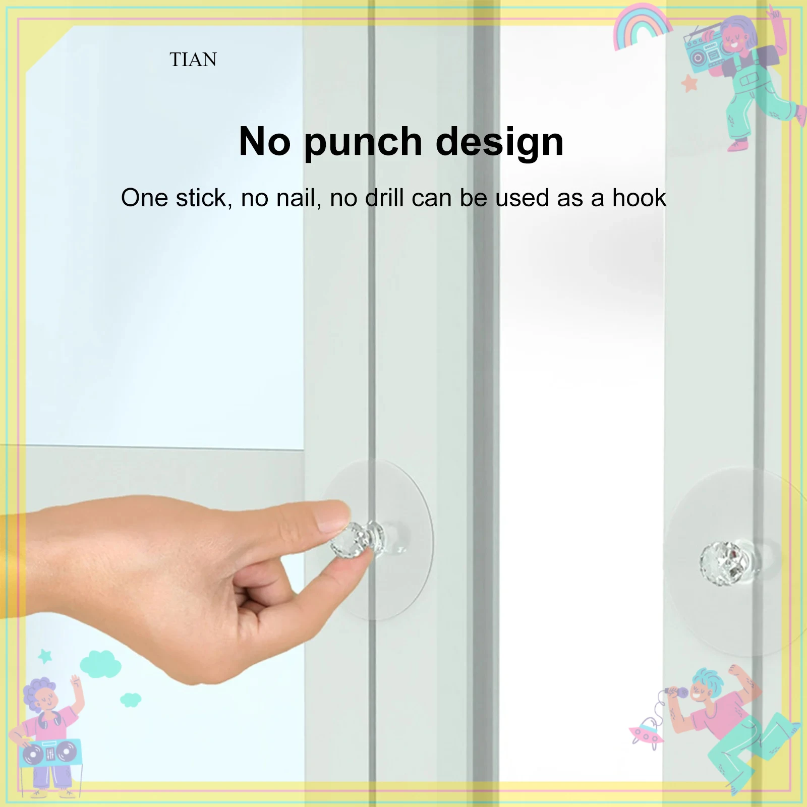 Self-Adhesive Clear Cabinet Drawer Knobs Drawer Knobs 2pcs Adhesive Cabinet Door Handle Self-Stick Push Pull Helper for Wardrobe