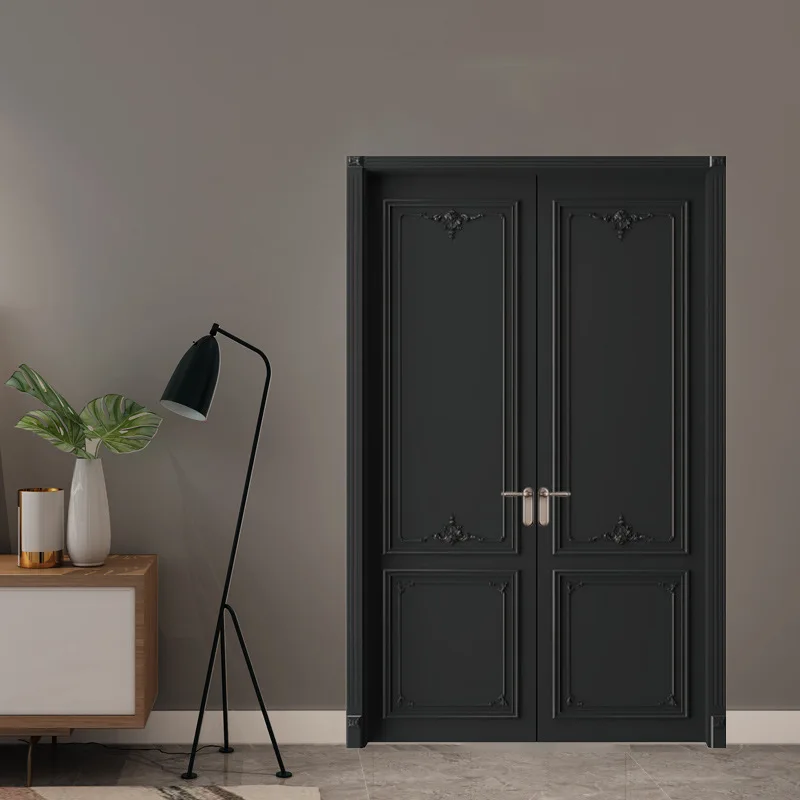 Solid wood door French double  multi-layer solid wood paint indoor bedroom room  custom solid wood swing door
