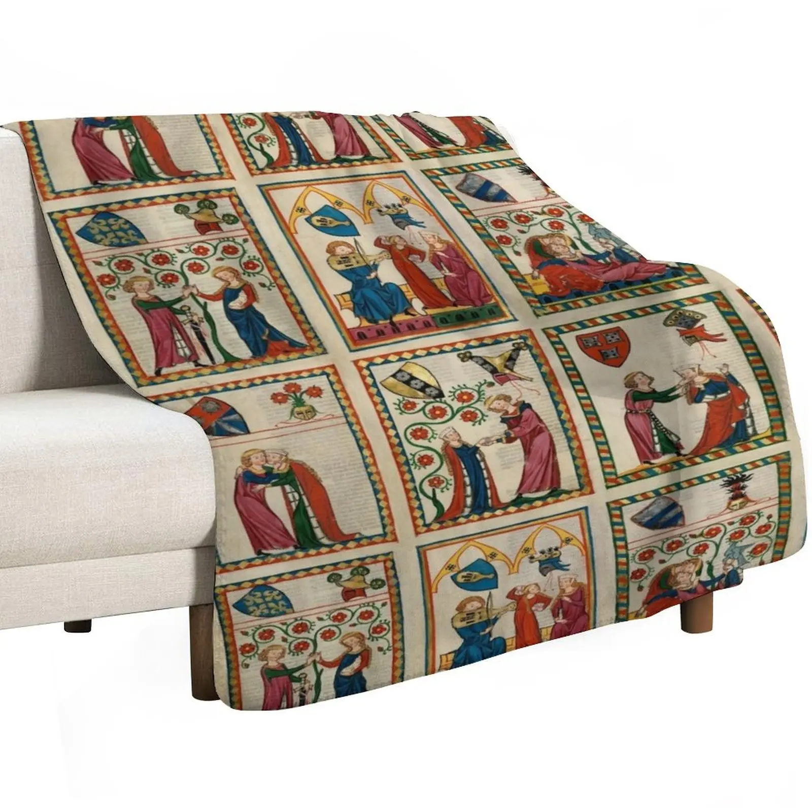 Codex Manesse Throw Blanket Soft Big Decorative Beds Thins Shaggy sofa bed Travel Blankets