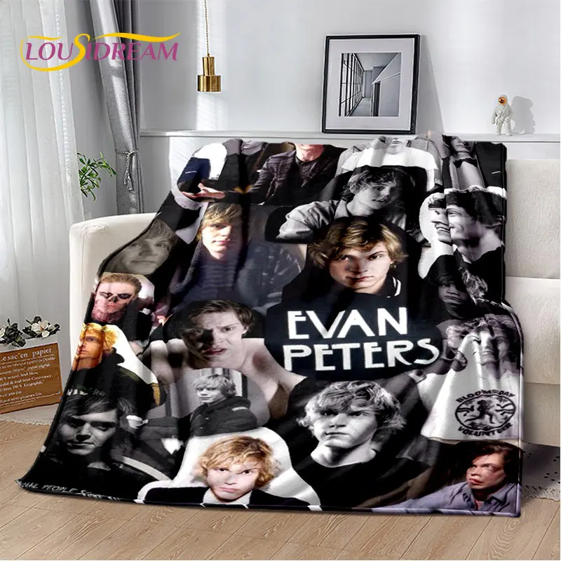 Cute Evan Peters Movie TV  Actor Soft Plush Blanket,Flannel Blanket Throw Blanket for Living Room Bedroom Bed Sofa Picnic Cover