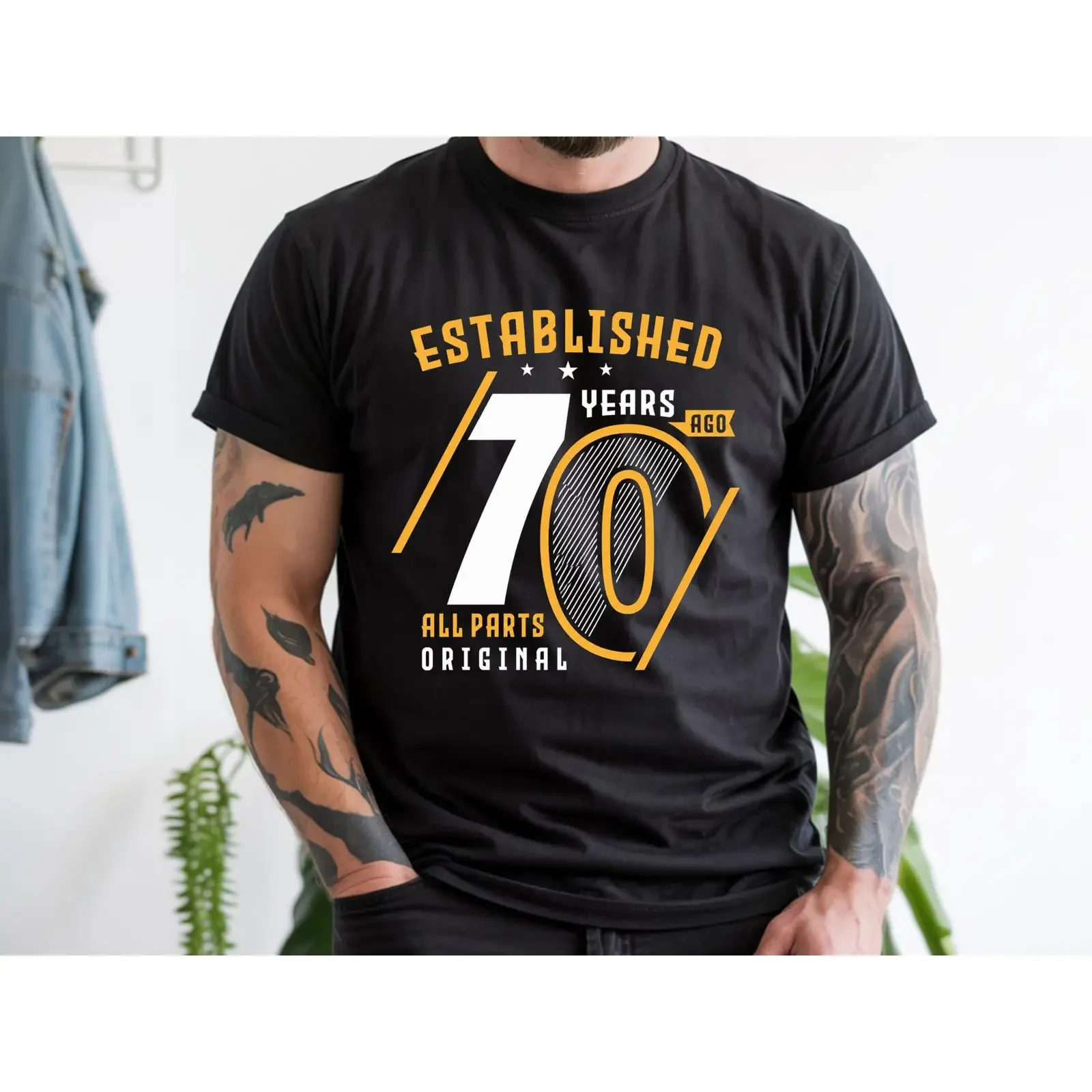 Established 1955 70th Birthday T Shirt All Parts Original 70 Years Ago Retro for  vintage Washed Stretched Unisex streetwear