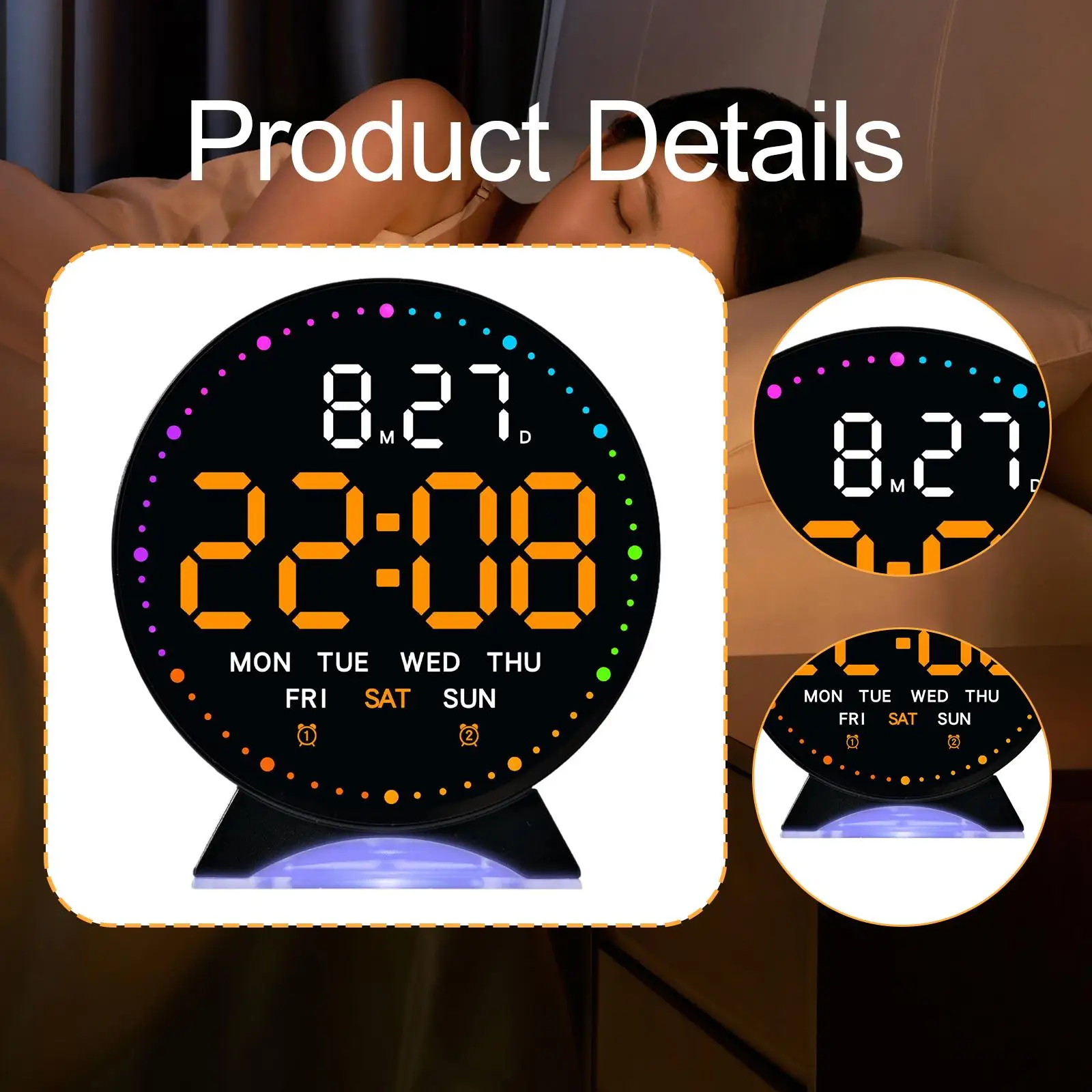 Digital Alarm Clock with Nightlight 5