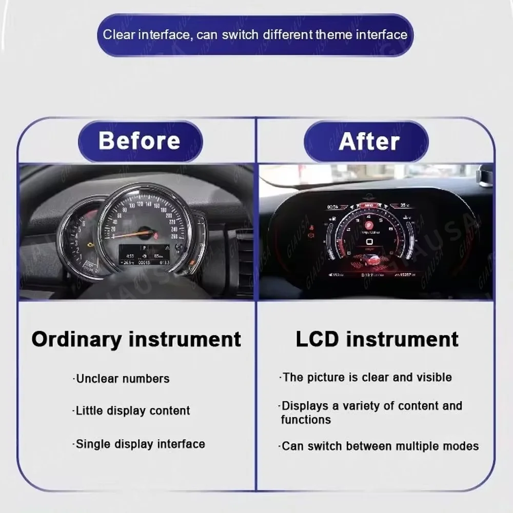 

Digital LCD Dashboard Panel Virtual Instrument Cluster For BMW MINI F54 F55 F56 F57 2014-23 Instrument Panel Center Speedometer