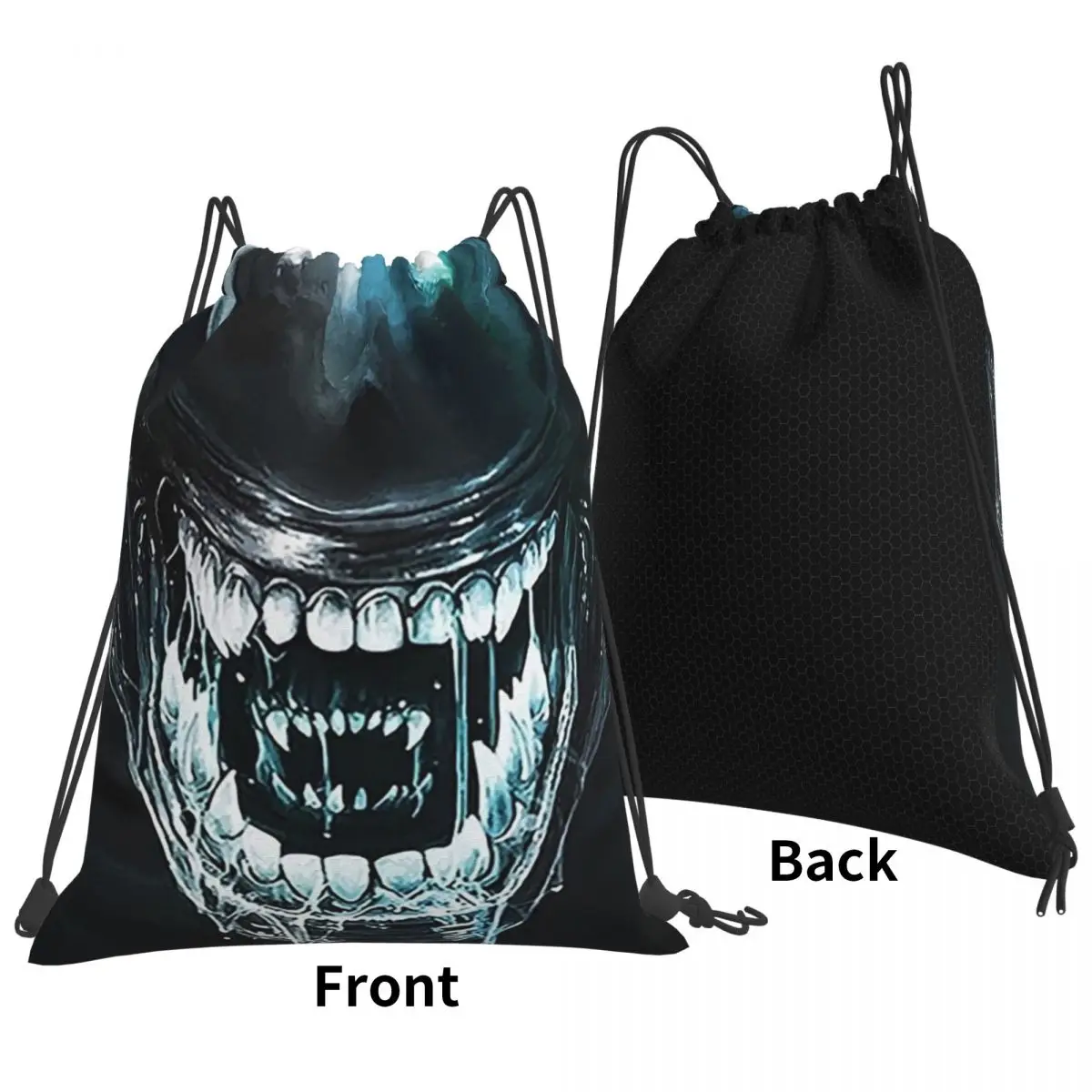 

Xenomorph Alien Backpacks Fashion Portable Drawstring Bundle Pocket Sundries Bag Book Bags For Man Woman Students