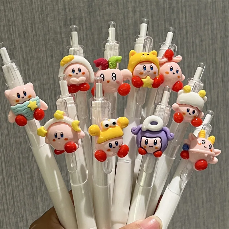 

Kirbys Gel Pens Kawaii Stationery Cartoon Anime Derivative Peripherals School Supplies Office Accessories birthday Gift 10pcs