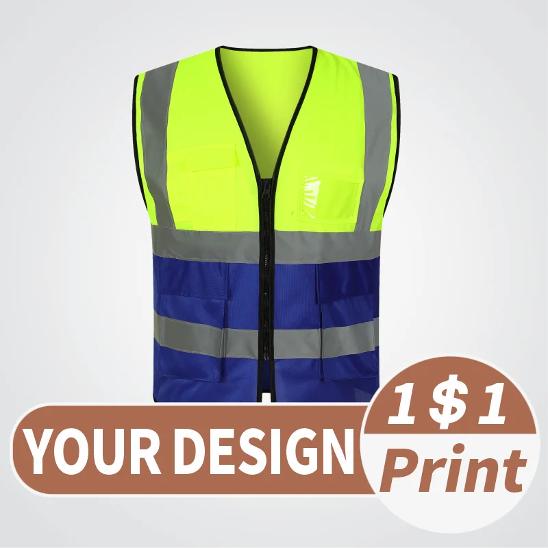 Wholesale customized logo for safety reflective vests and vests for construction workers on construction sites