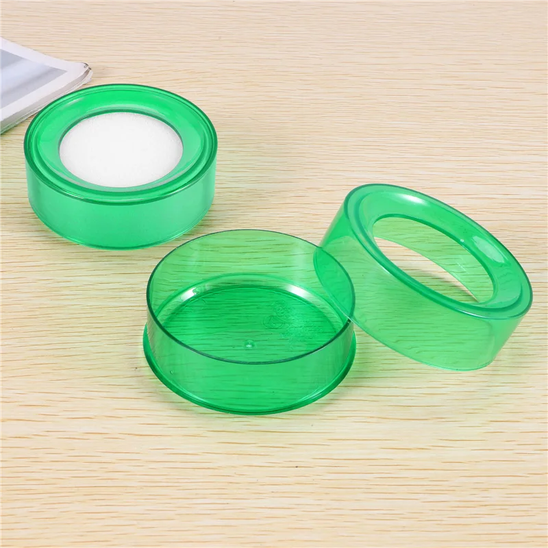 ABFN- Green Plastic 7Cm Dia Sponge Finger Wet Money Cashier 2 Pcs