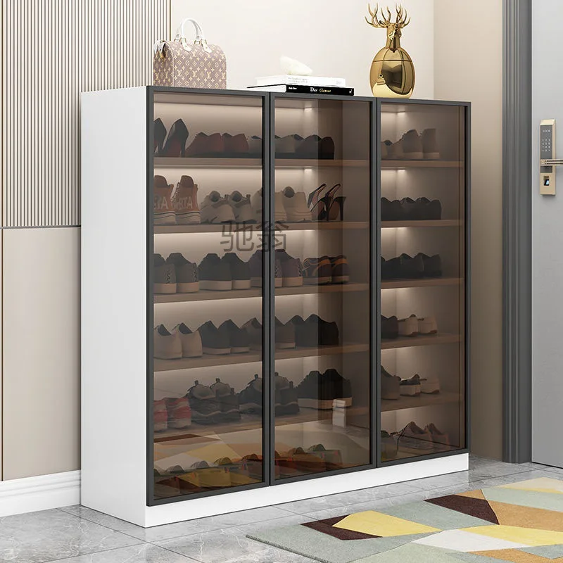 

Glass shoe cabinet household entrance large-capacity storage cabinet integrated entrance cabinet new simple living room storage