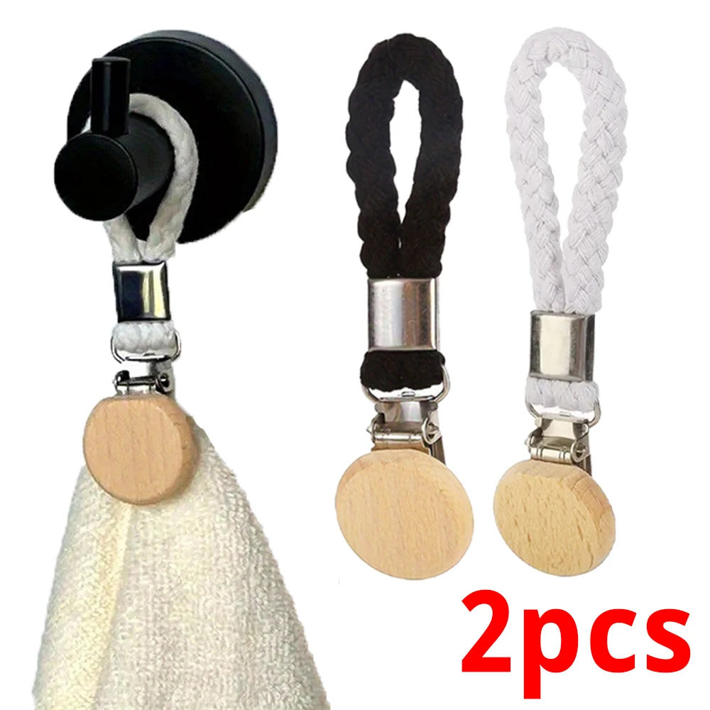 

Towel Hanging Metal Clips Multifunctional Clothes Towel Hook Rack Woven Rope Hand Towel Hangers For Home Bathroom Storage Rack