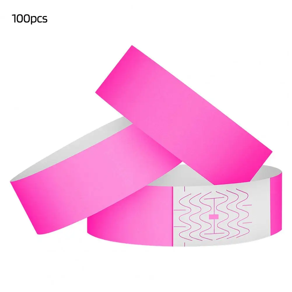 Confidence-inspiring Wristbands 100pcs Waterproof Synthetic Paper Wristbands for Events Disposable Identification for Amusement