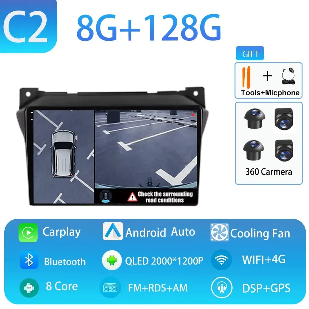 Android 15 Autoradio 360 Camera GPS Navigatie Multimedia Video Player Carplay Auto DSP RDS Voor Suzuki Alto 2009 2010-2016 2017 - afbeelding 1