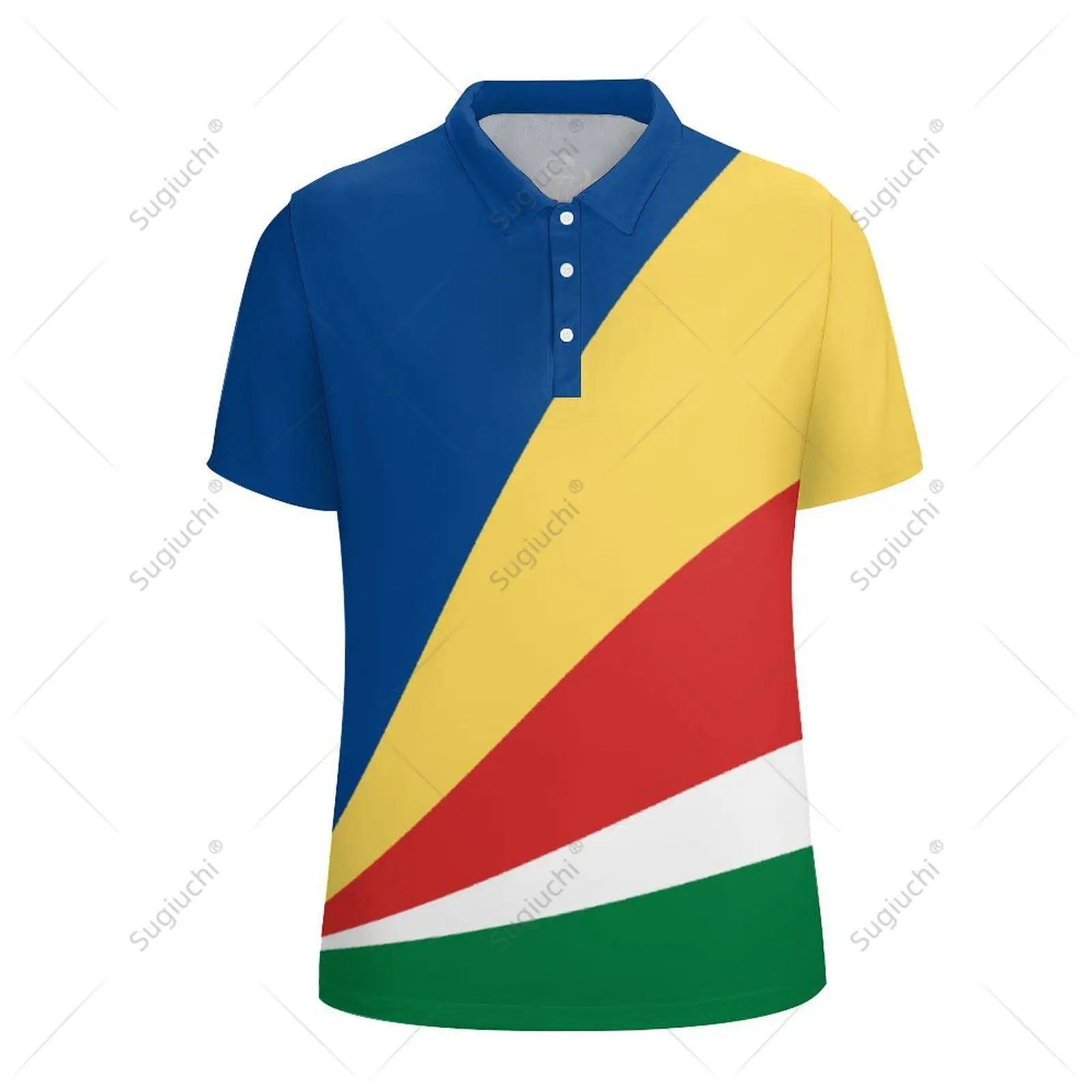 Unisex Polo Shirt Seychelles Flag 3D Print Man Polo Fashion Clothing Tracksuits Short Sleeves