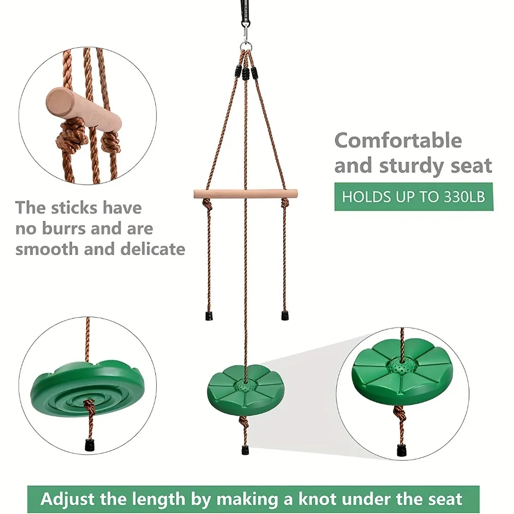 Outdoor-avonturenset voor kinderen: 3-in-1 schijfblaadjesschommel, glijbaan, aappaal en Ninja-trainingsuitrusting Kindercadeaus