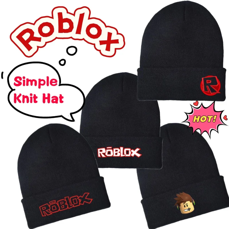 

Roblox Simple Personality Creative Student Knitted Hat Animation Cartoon Cold-proof Windproof Warm Knitted Hat Autumn and Winter
