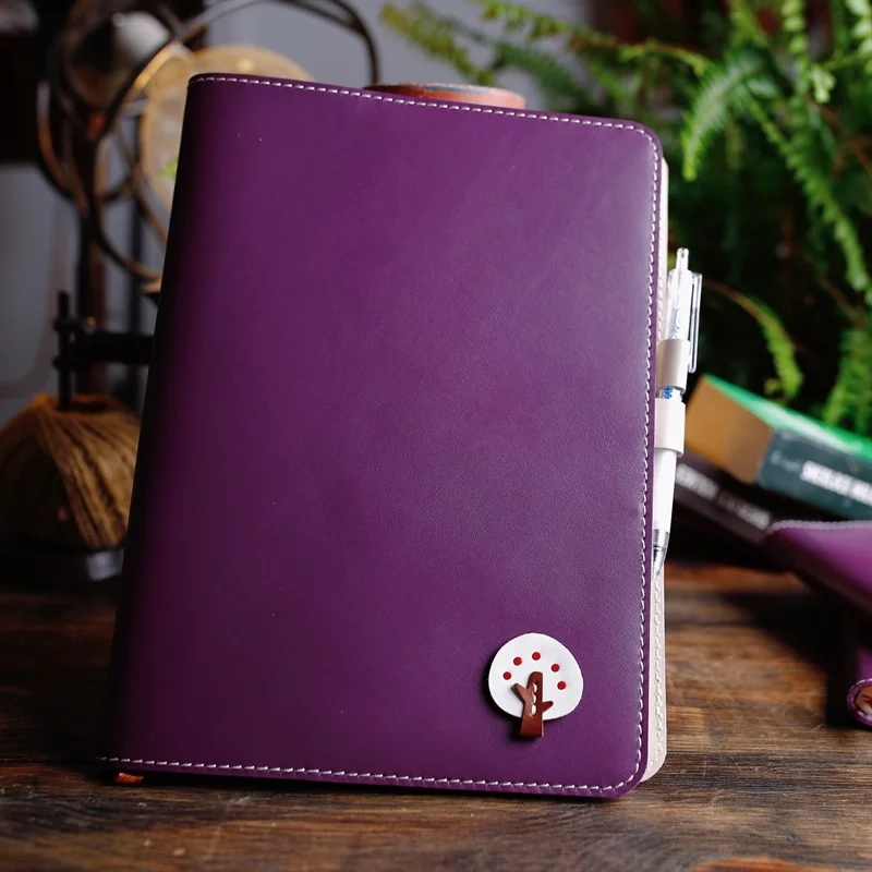 Handmade Leather  A7A6A5 Hand Ledger For Woman Multifunctional Card Holder Office Meeting Notepad Original Customized Notebook