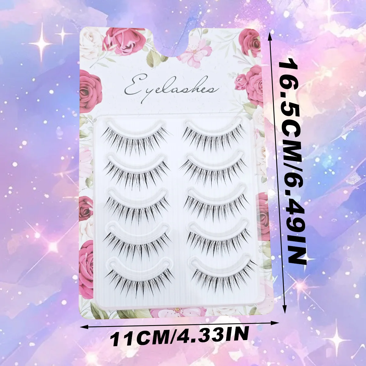 5 pares mangá natural olhar cílios postiços banda clara anime cosplay cílios asiáticos reutilizáveis para viagens festivais festas